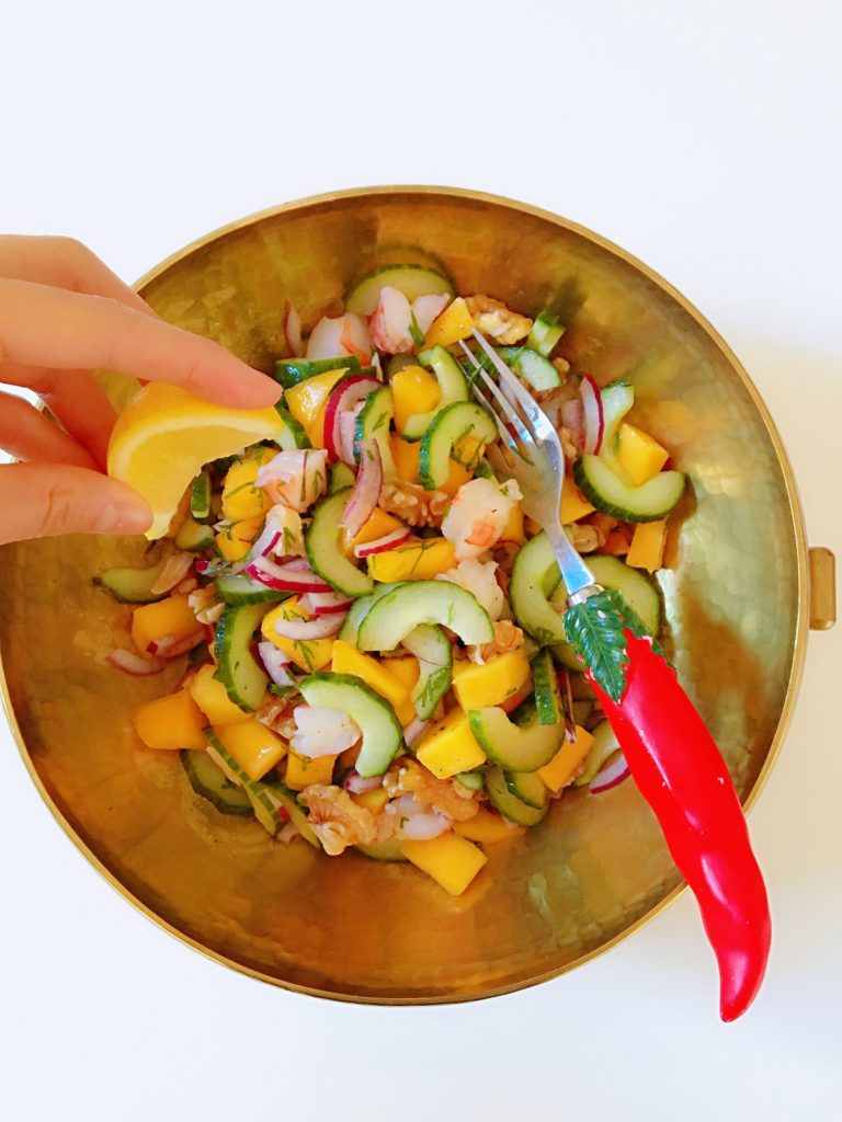 Shrimp Mango Walnut Salad