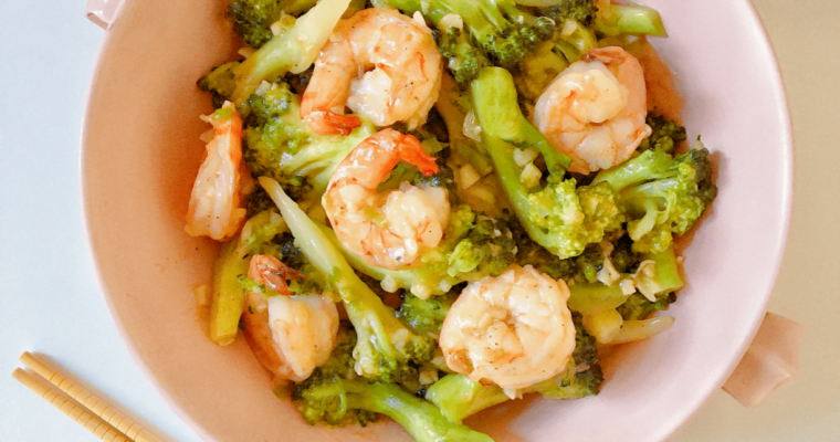 Healthy Sauteed Shrimp and Broccoli with Garlic Sauce