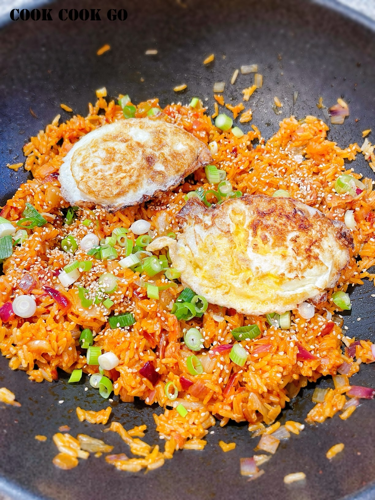 korean kimchi and bacon fried rice