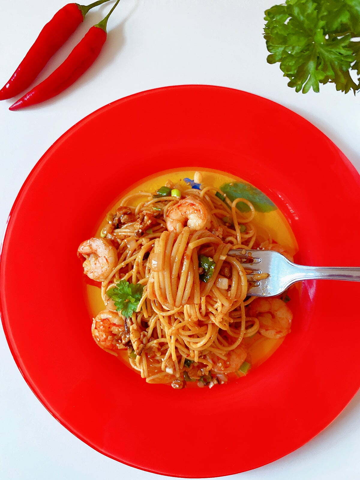 garlic shrimp spaghetti