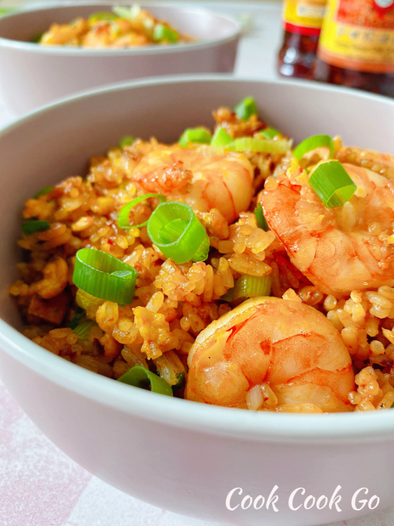 Lao Gan Ma Garlic Shrimp Fried Rice - COOK COOK GO