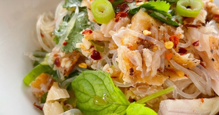 Thai style Salmon Glass Noodle Salad