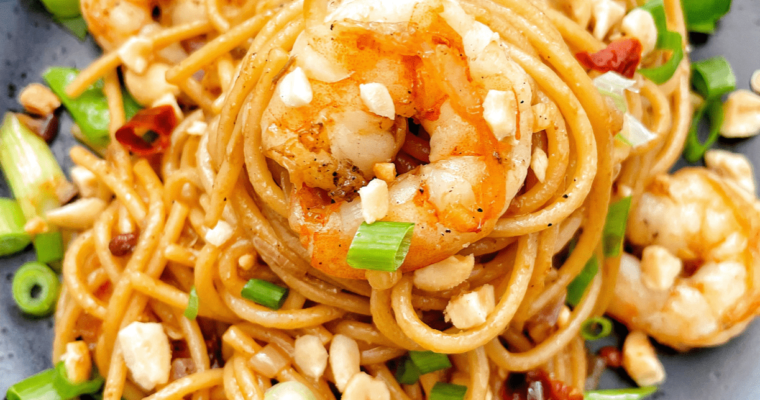Sichuan Kung Pao Shrimp Noodles
