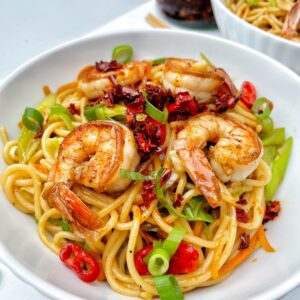 Spicy Shrimp Chow Mein Noodles