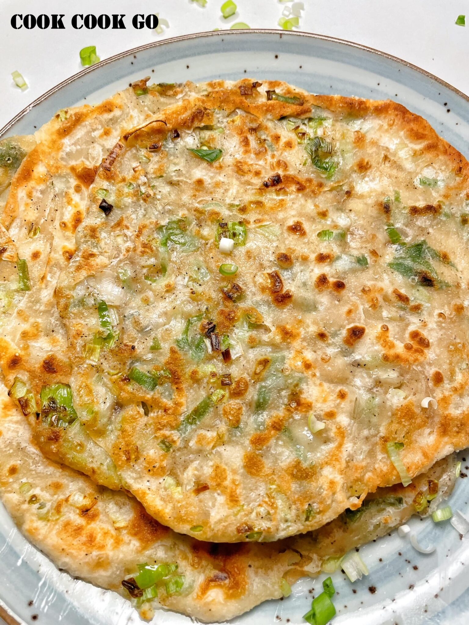 Easy Flaky Chinese Scallion Pancakes - COOK COOK GO