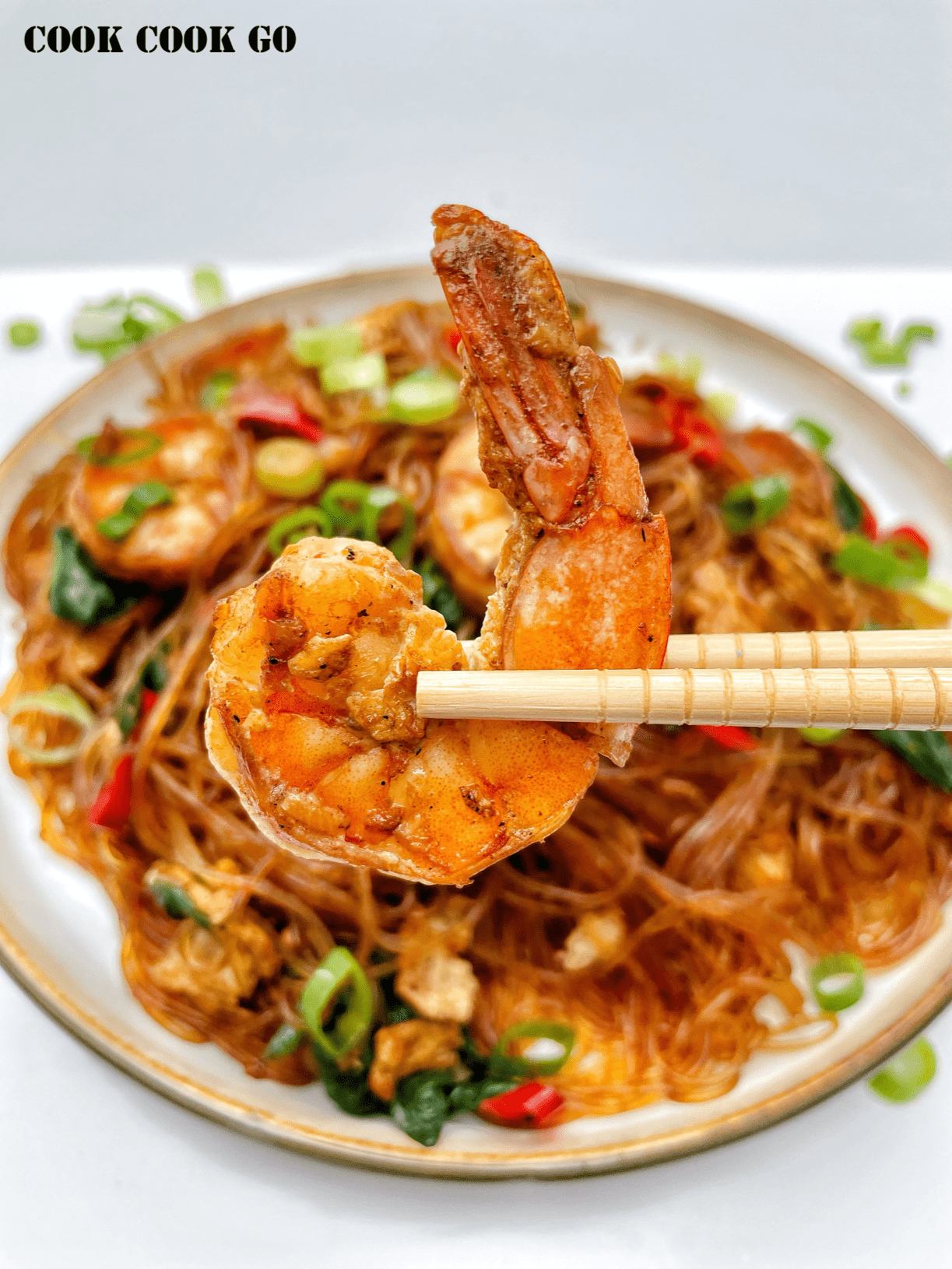 Stir Fry Soy Sauce Shrimp Glass Noodles