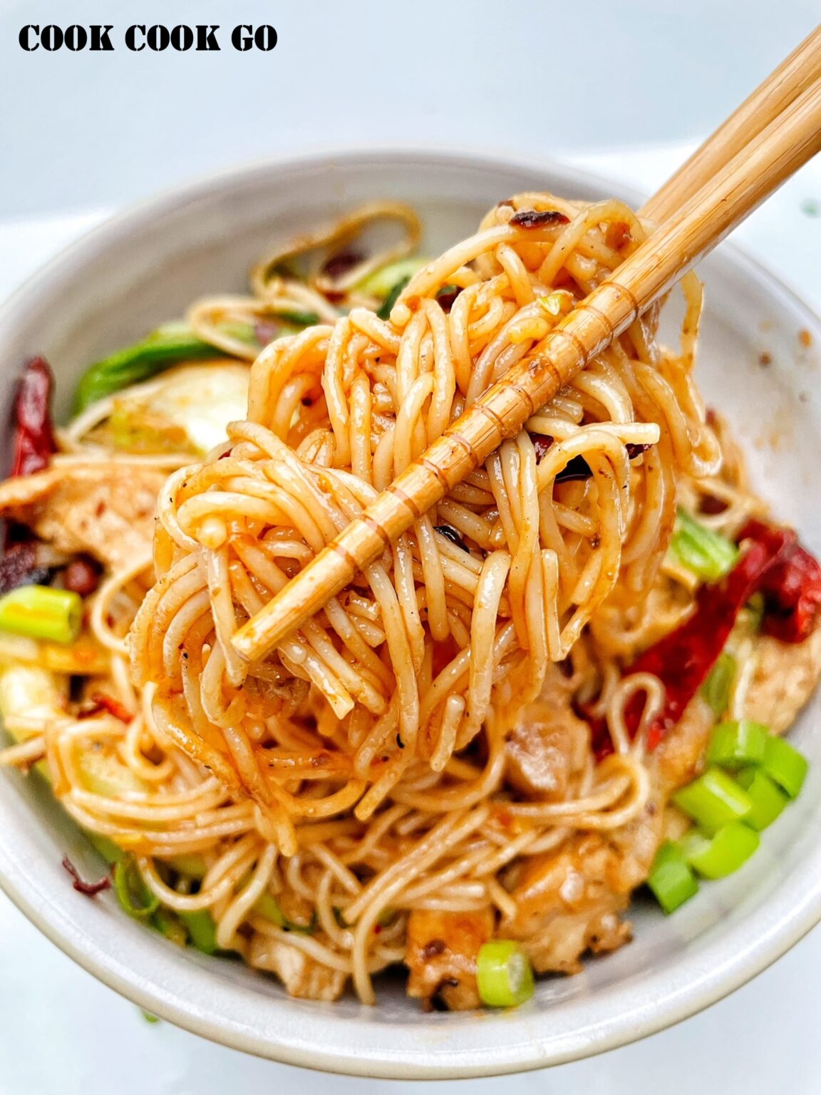 Sichuan Chili Pork Noodles - COOK COOK GO