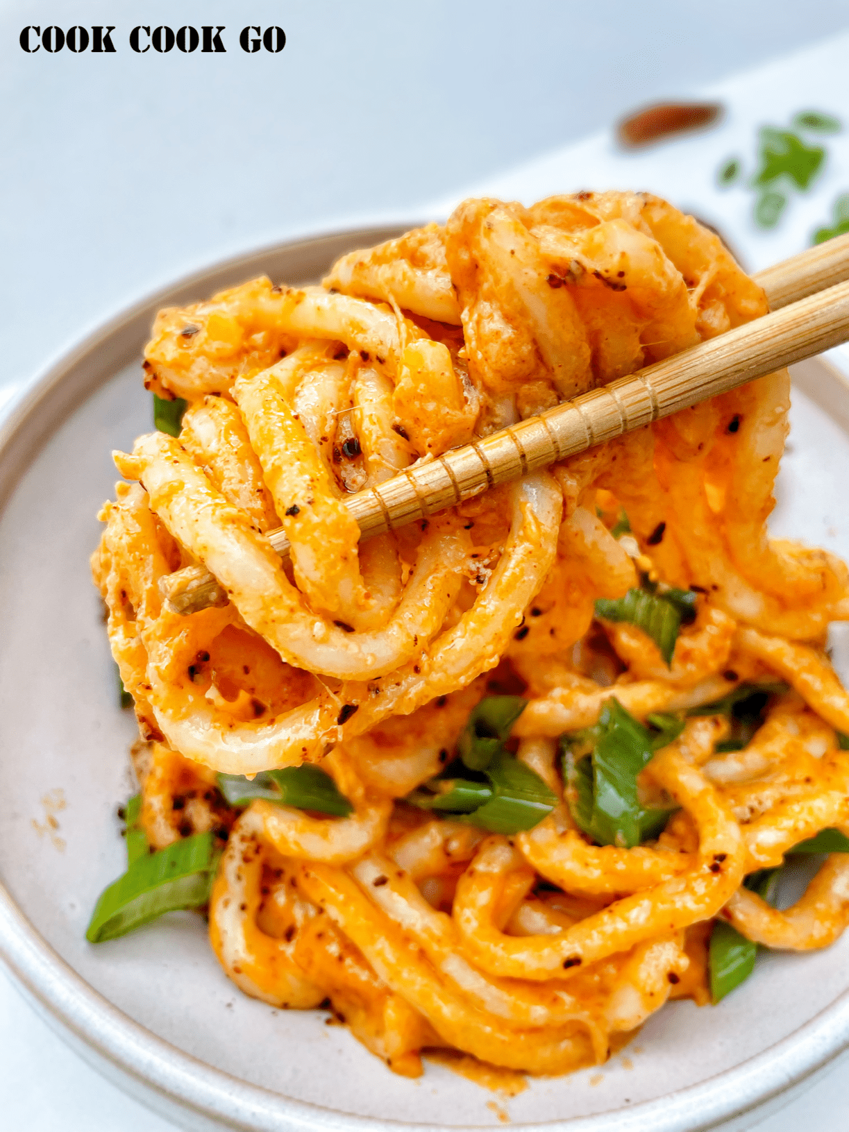 Chili Cheese Udon Noodles