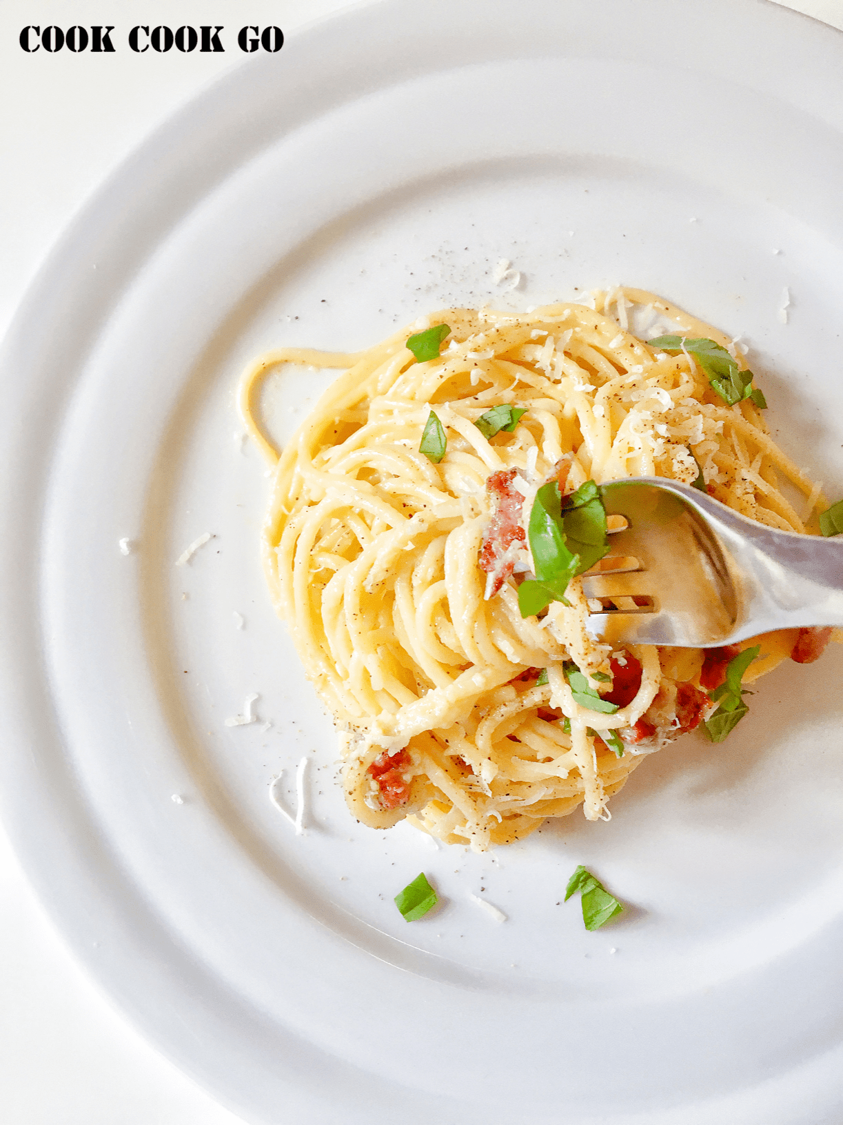 Parmesan Spaghetti Carbonara - COOK COOK GO