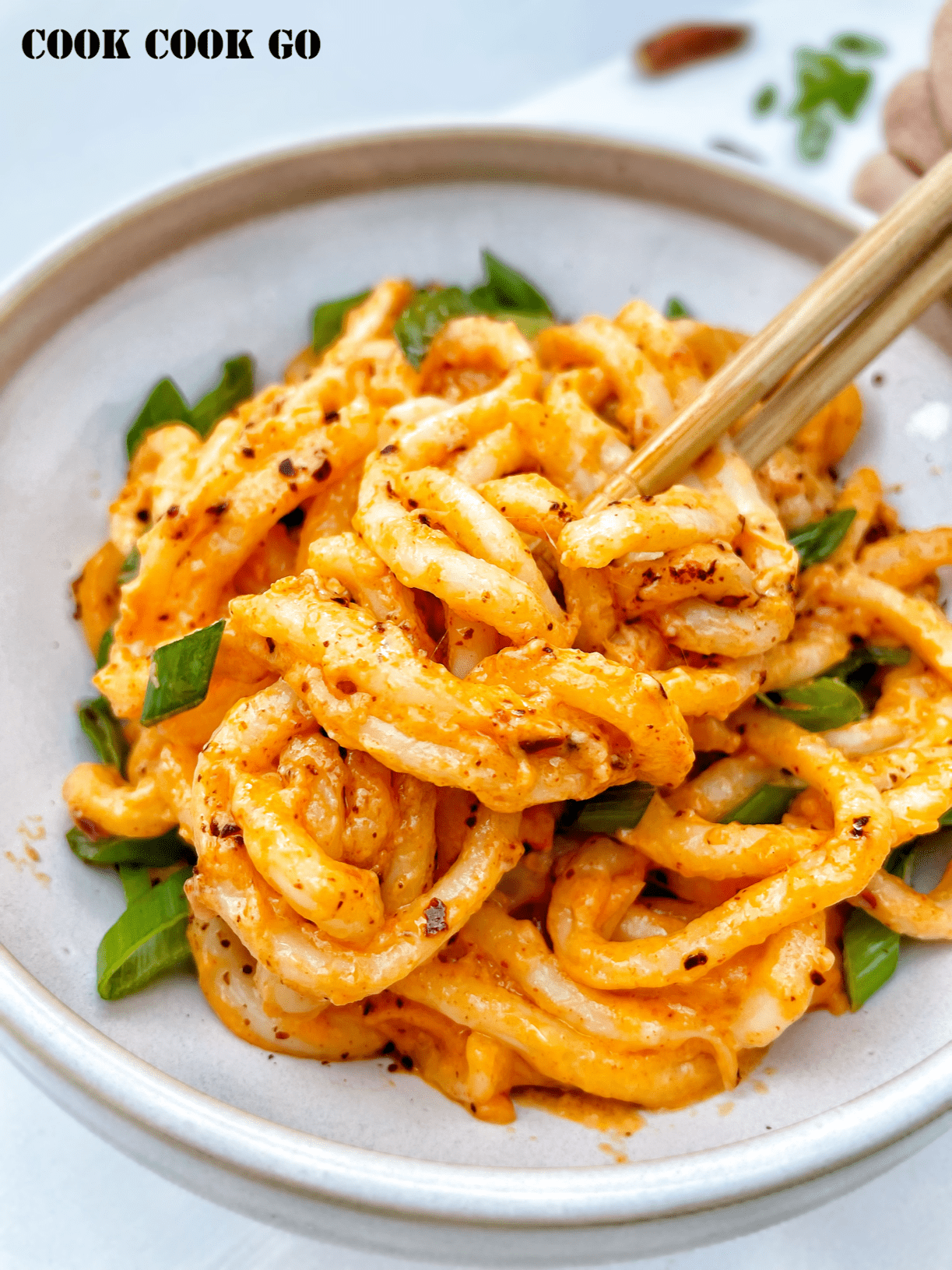 Chili Cheese Udon Noodles