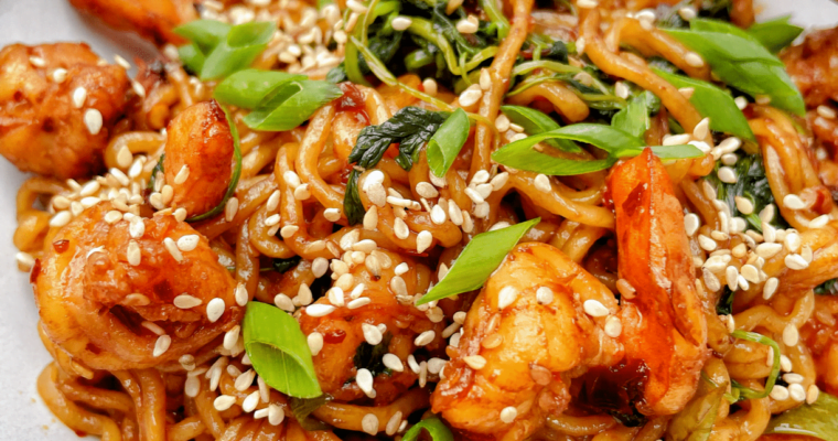 Garlic Shrimp Chili Oil Ramen Noodles