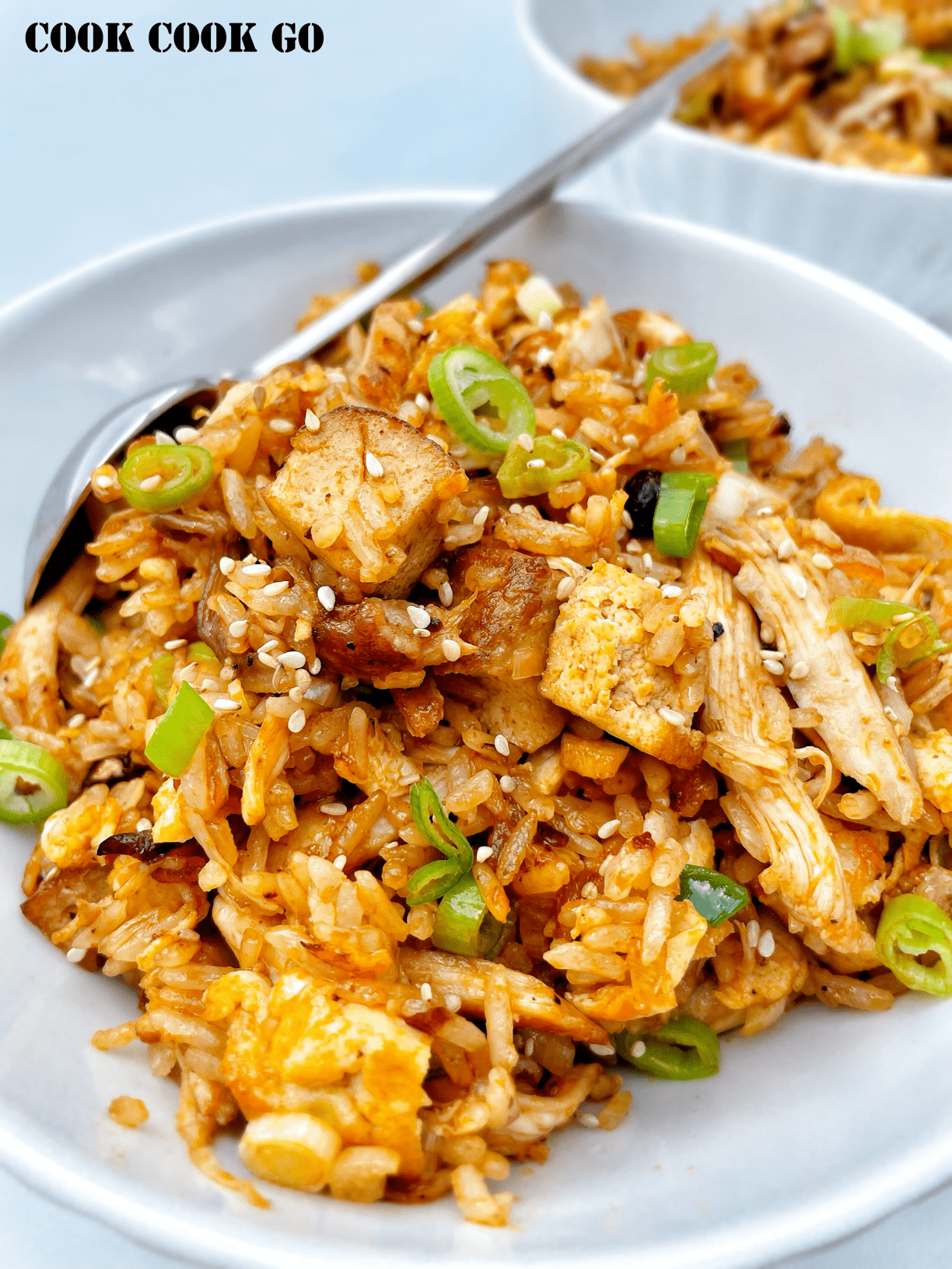 leftover chicken recipe with tofu and eggs