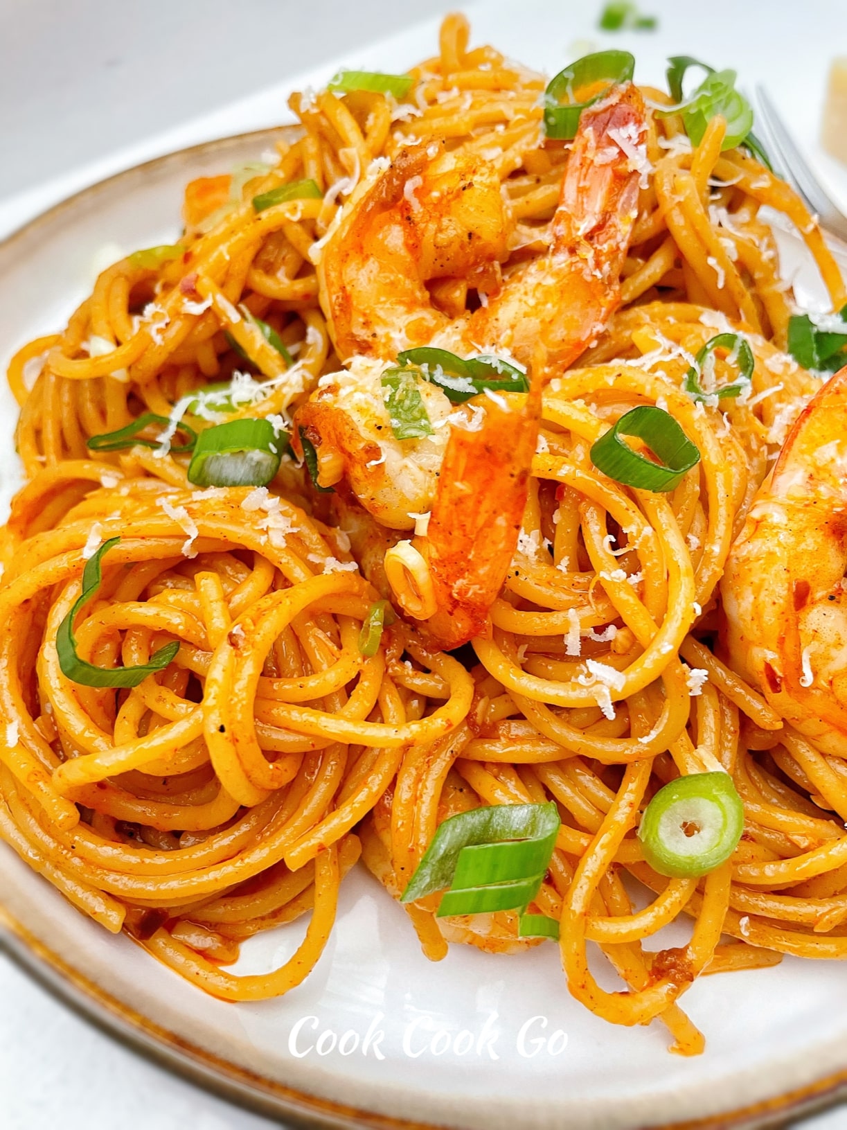 spicy garlic shrimp spaghetti