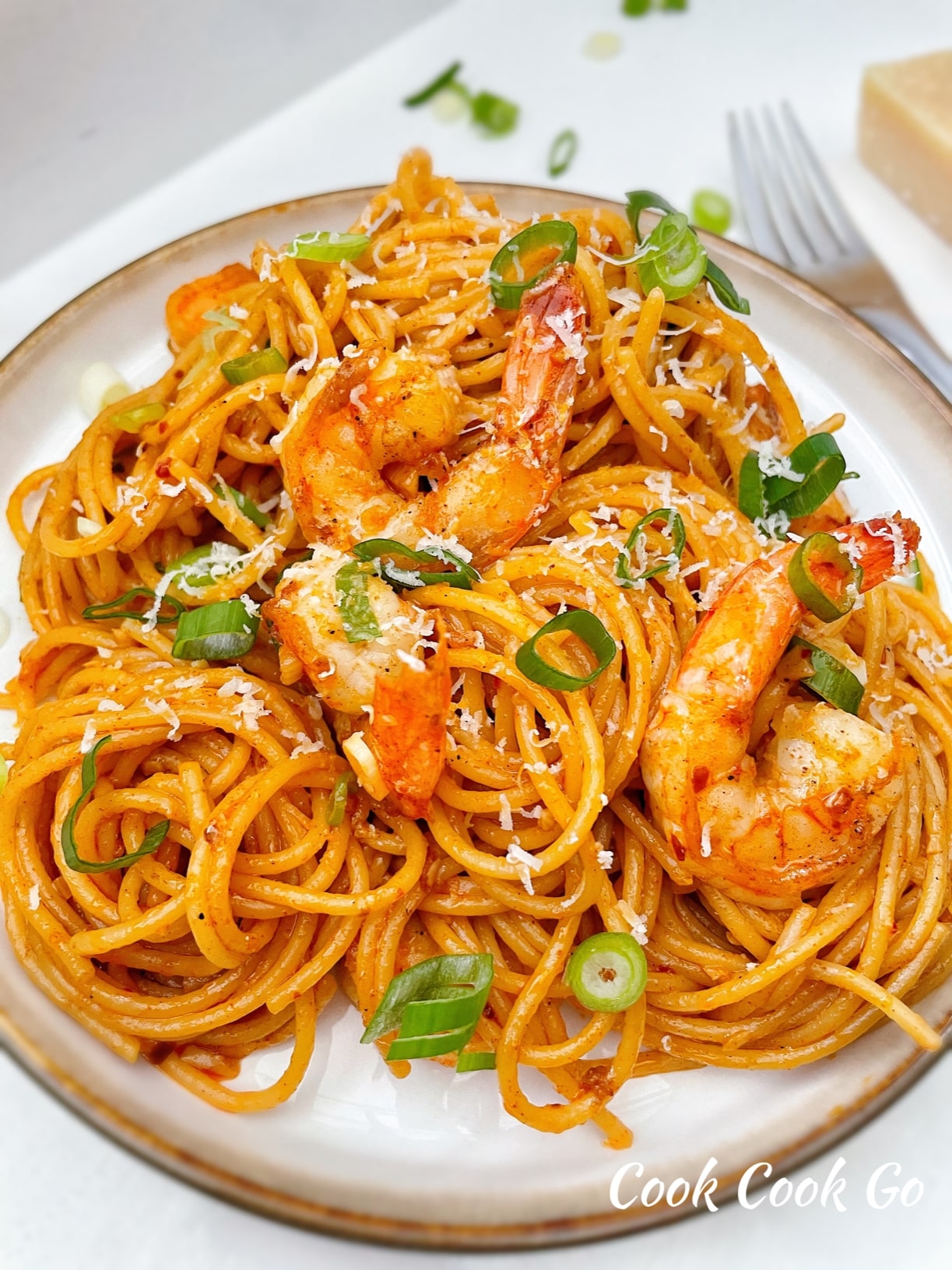 spicy garlic shrimp spaghetti