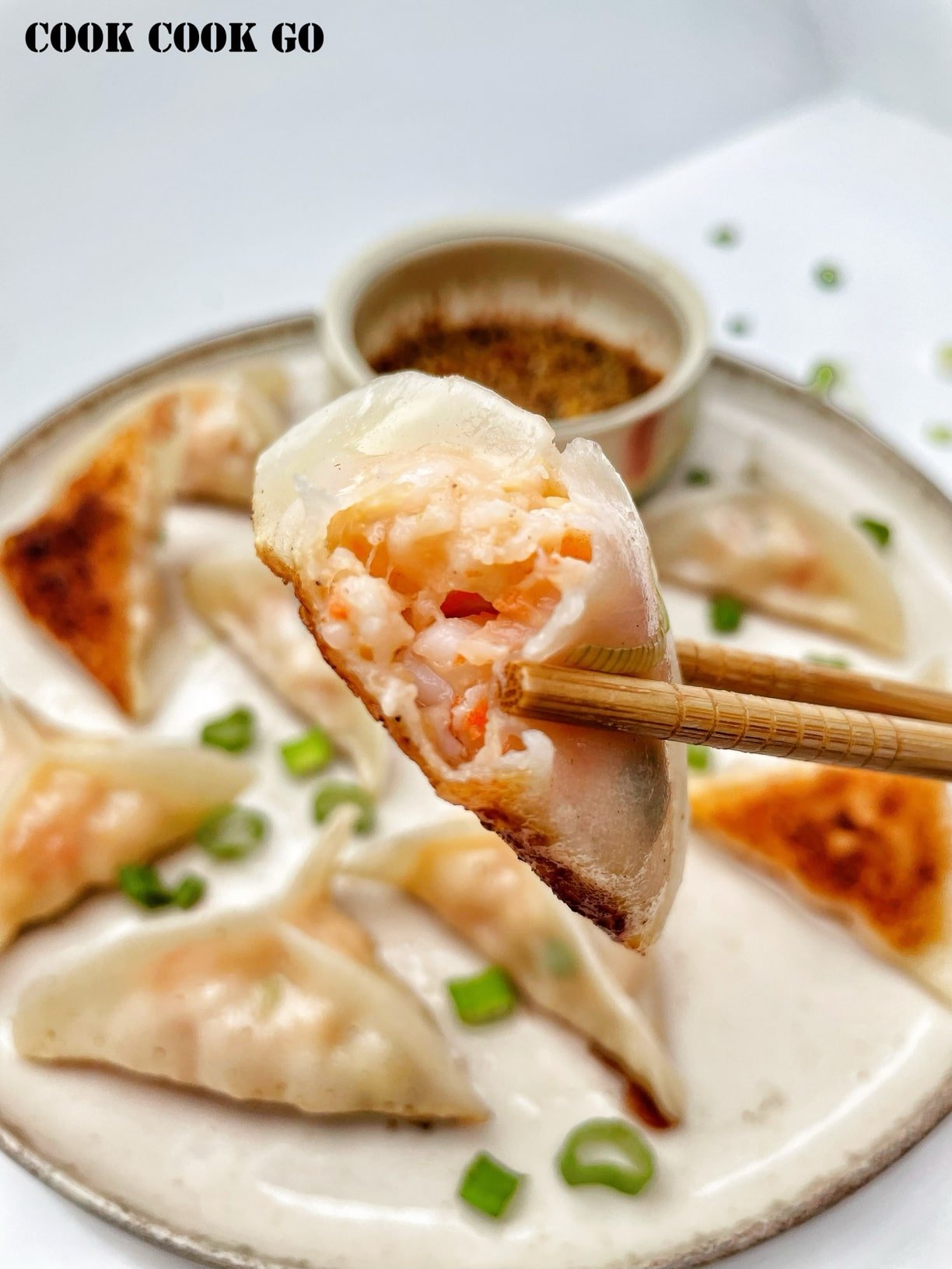 pan-fried shrimp dumplings