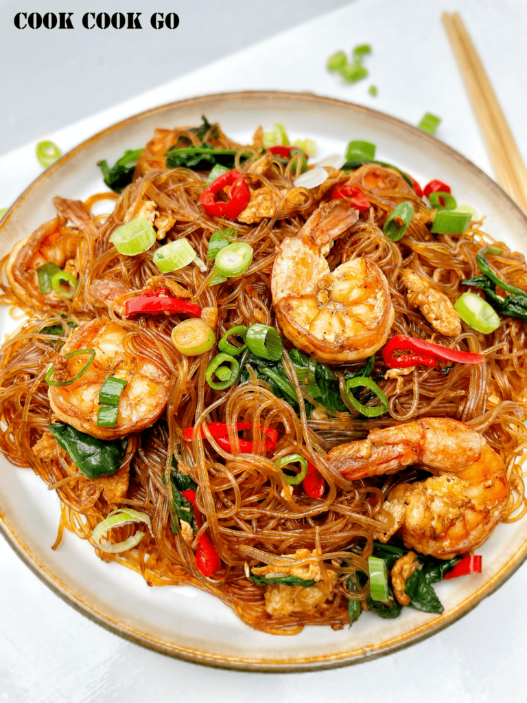 Stir-fry Soy Sauce Shrimp Glass Noodles - COOK COOK GO