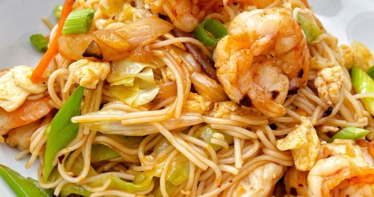 spicy shrimp stir-fry rice noodles
