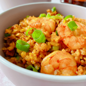 fried rice with chili sauce