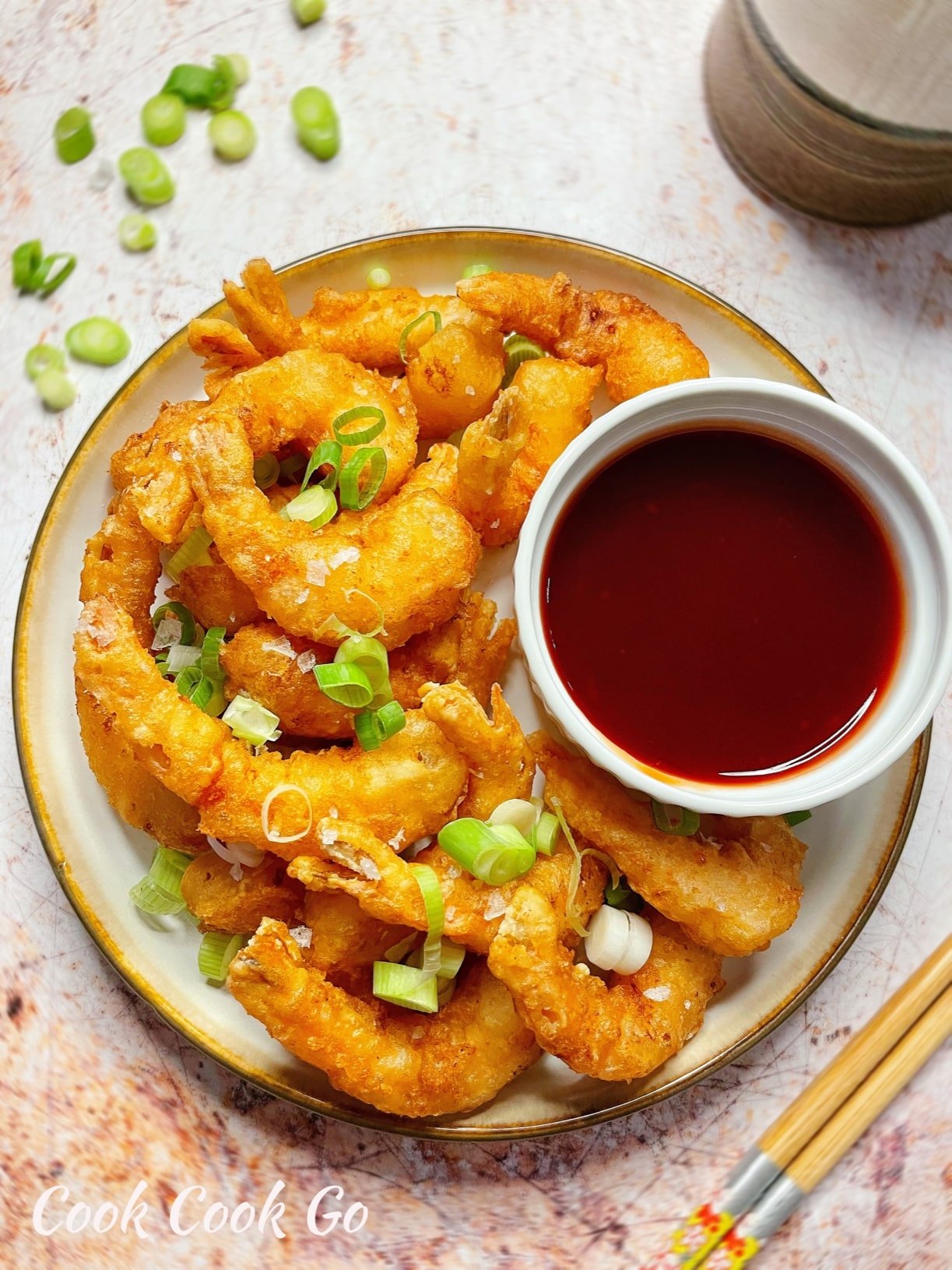 beer-battered sweet and sour prawns