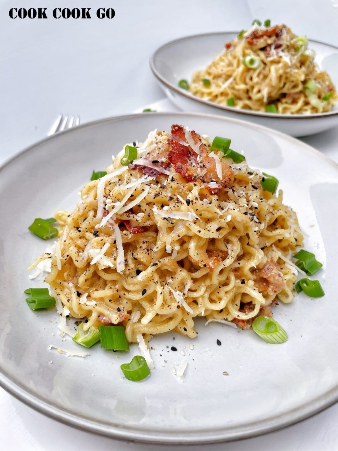 Miso Carbonara Noodles - COOK COOK GO