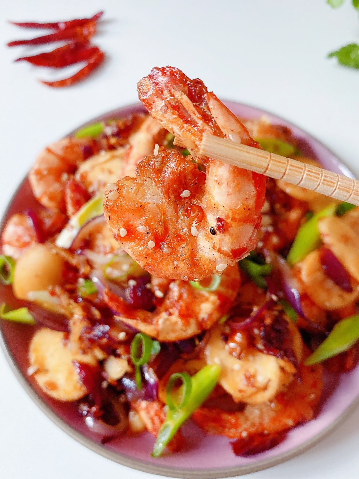 Sichuan chili shrimp 