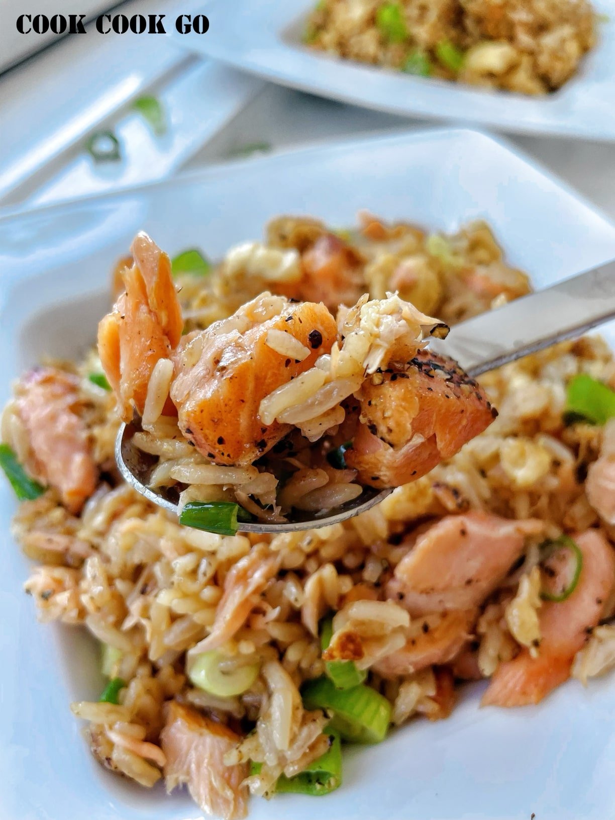 easy salmon fried rice