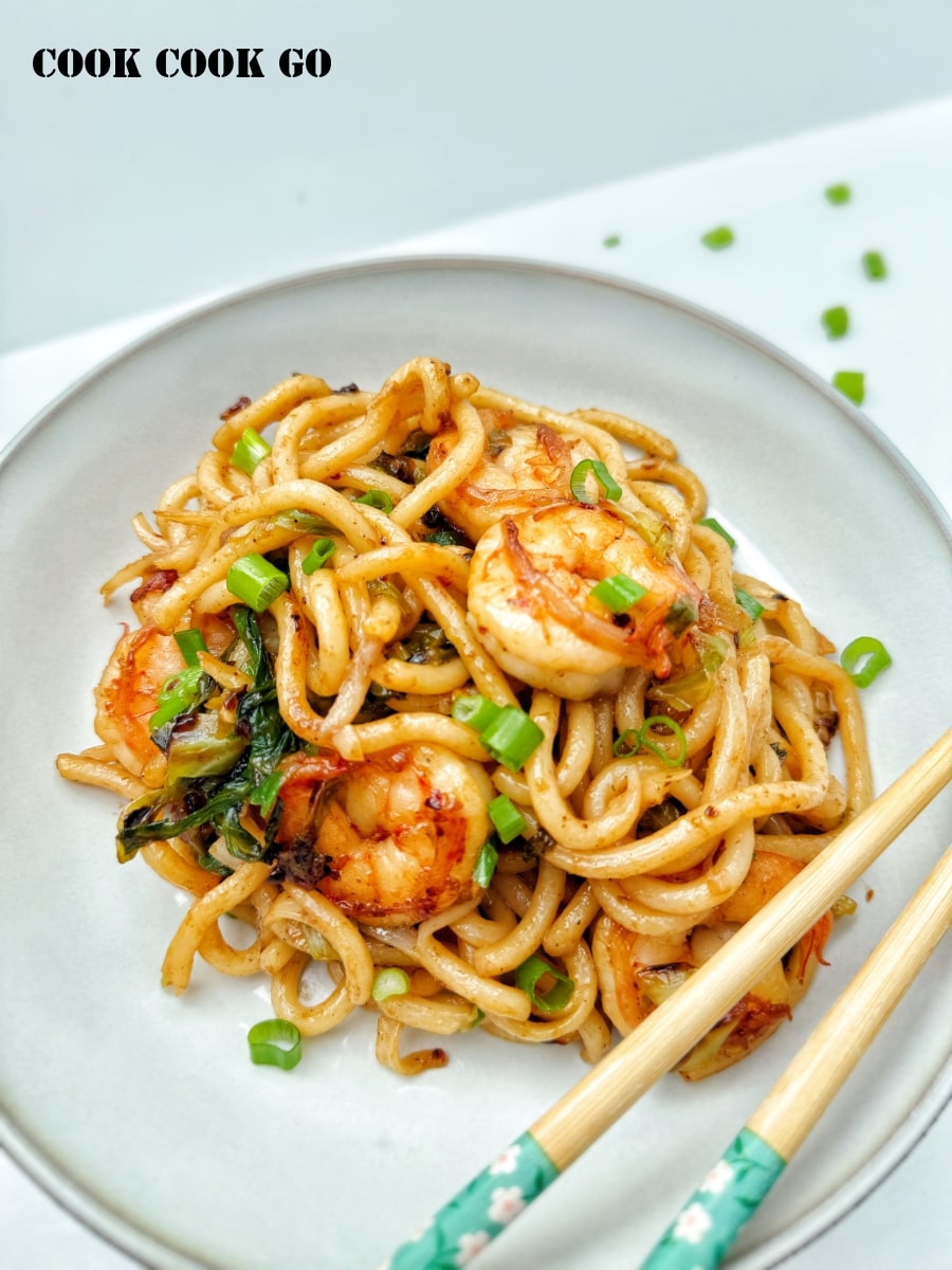 garlic shrimp udon