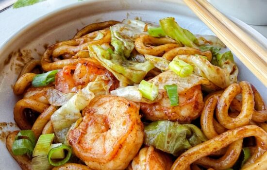 Black Pepper Shrimp Udon