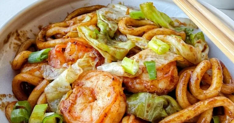 Black Pepper Shrimp Udon